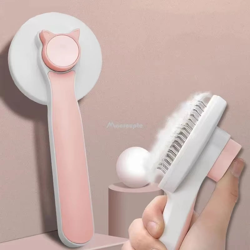 Self-Cleaning Slicker Brush for Dogs and Cats - Effectively Removes Undercoat and Tangles, Promotes Skin Health and Circulation