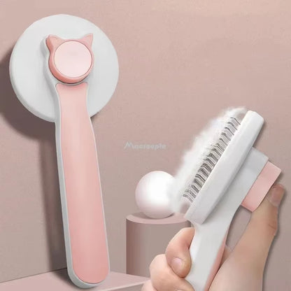 Self-Cleaning Slicker Brush for Dogs and Cats - Effectively Removes Undercoat and Tangles, Promotes Skin Health and Circulation